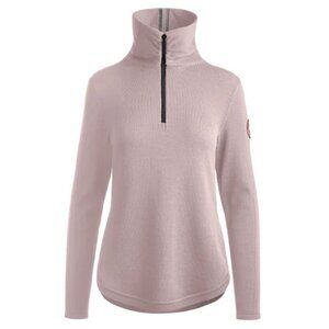 Canada Goose Women’s Sz Small Fairhaven ¼ Zip Sweater 100% Wool Lucent Rose